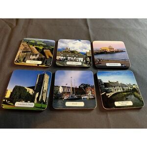 Vintage English Coasters - set of 6 ( Shaftesbury - Poole And Others .... )